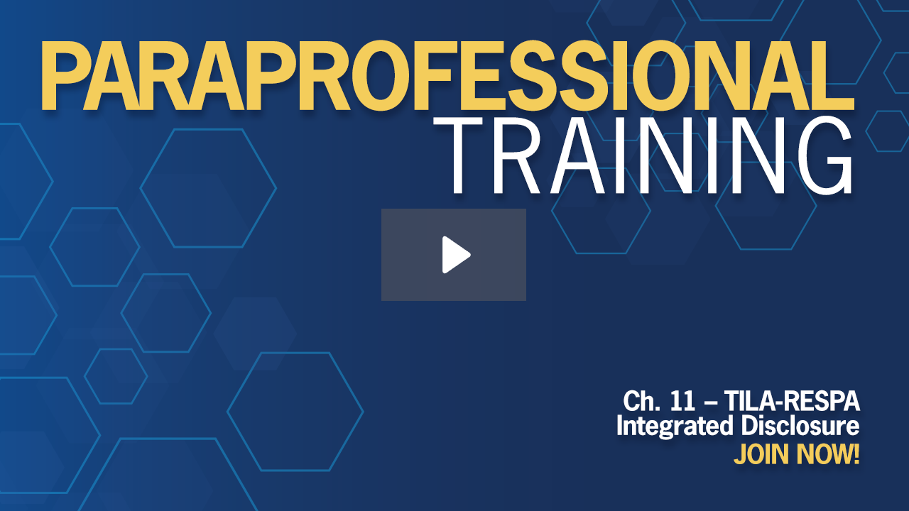 Ch. 11 – TILA-RESPA Integrated Disclosure (Unit 2 – Interactive Preparation)